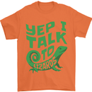 I Talk To Lizards Chameleons Bearded Dragons Mens T-Shirt 100% Cotton Orange