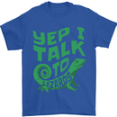 I Talk To Lizards Chameleons Bearded Dragons Mens T-Shirt 100% Cotton Royal Blue