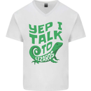 I Talk To Lizards Chameleons Bearded Dragons Mens V-Neck Cotton T-Shirt White
