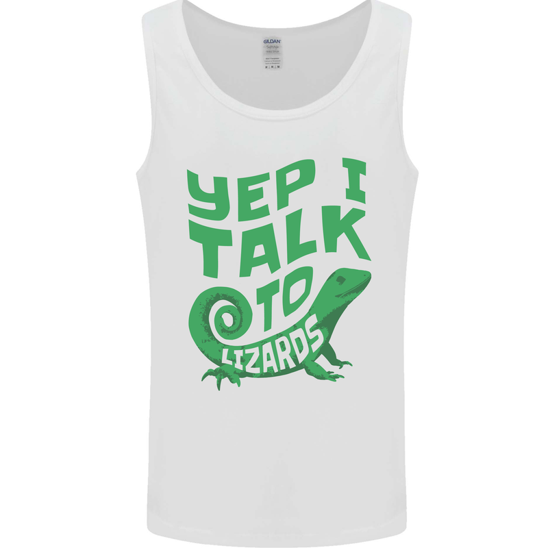 I Talk To Lizards Chameleons Bearded Dragons Mens Vest Tank Top White