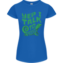 I Talk To Lizards Chameleons Bearded Dragons Womens Petite Cut T-Shirt Royal Blue