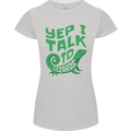 I Talk To Lizards Chameleons Bearded Dragons Womens Petite Cut T-Shirt Sports Grey
