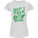 I Talk To Lizards Chameleons Bearded Dragons Womens Petite Cut T-Shirt White
