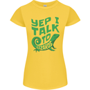 I Talk To Lizards Chameleons Bearded Dragons Womens Petite Cut T-Shirt Yellow