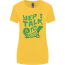 I Talk To Lizards Chameleons Bearded Dragons Womens Wider Cut T-Shirt Yellow
