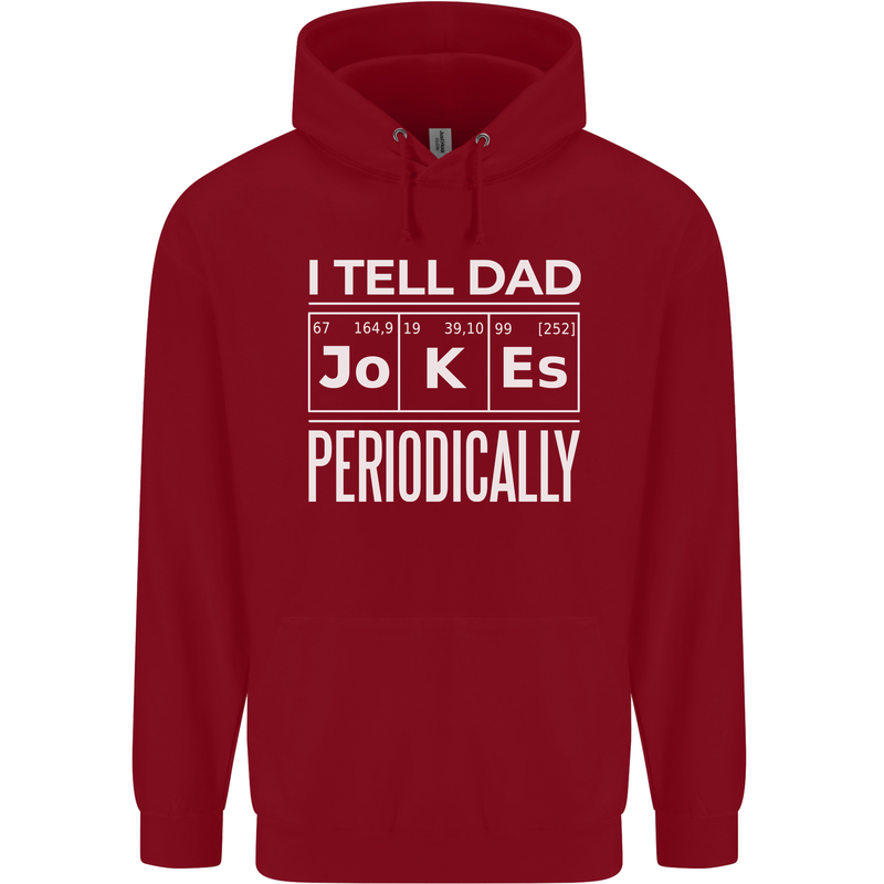 I Tell Dad Jokes Periodically Fathers Day Childrens Kids Hoodie Red