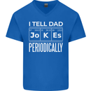 I Tell Dad Jokes Periodically Fathers Day Mens V-Neck Cotton T-Shirt Royal Blue