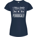 I Tell Dad Jokes Periodically Fathers Day Womens Petite Cut T-Shirt Navy Blue