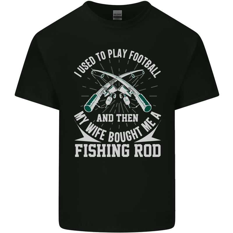 I Use to Play Football Funny Fishing Fisherman Kids T-Shirt Childrens Black
