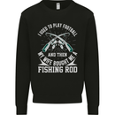 I Use to Play Football Funny Fishing Fisherman Mens Sweatshirt Jumper Black