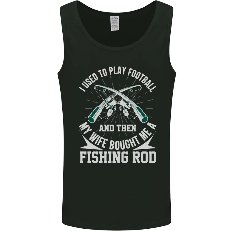 I Use to Play Football Funny Fishing Fisherman Mens Vest Tank Top Black
