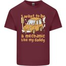 I Want to Be a Mechanic Like My Daddy Mens Cotton T-Shirt Tee Top Maroon