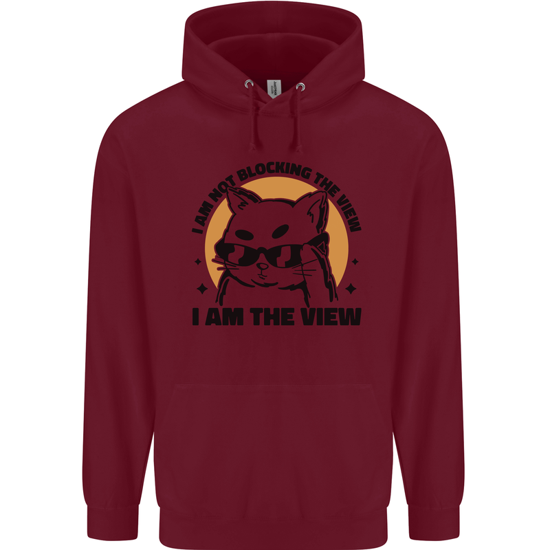 I am the View Funny Cat Childrens Kids Hoodie Maroon