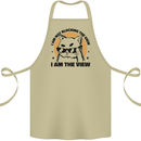 I am the View Funny Cat Cotton Apron 100% Organic Khaki