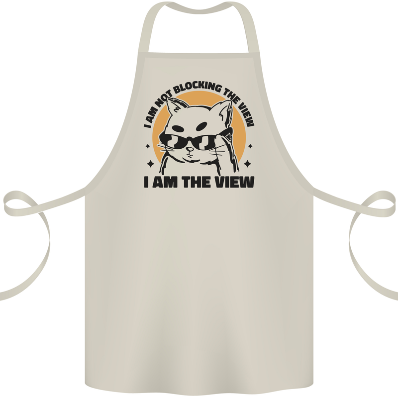 I am the View Funny Cat Cotton Apron 100% Organic Natural