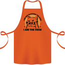 I am the View Funny Cat Cotton Apron 100% Organic Orange