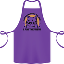 I am the View Funny Cat Cotton Apron 100% Organic Purple