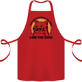 I am the View Funny Cat Cotton Apron 100% Organic Red