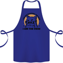 I am the View Funny Cat Cotton Apron 100% Organic Royal Blue