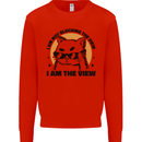 I am the View Funny Cat Kids Sweatshirt Jumper Bright Red