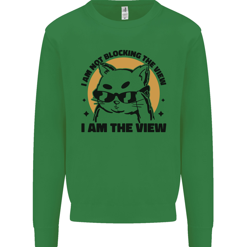 I am the View Funny Cat Kids Sweatshirt Jumper Irish Green