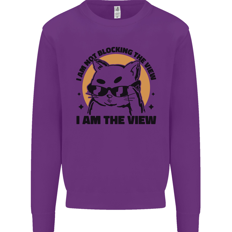 I am the View Funny Cat Kids Sweatshirt Jumper Purple