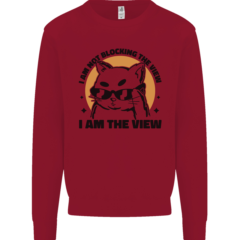 I am the View Funny Cat Kids Sweatshirt Jumper Red