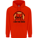 I am the View Funny Cat Mens 80% Cotton Hoodie Bright Red