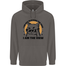 I am the View Funny Cat Mens 80% Cotton Hoodie Charcoal