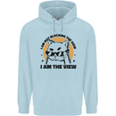 I am the View Funny Cat Mens 80% Cotton Hoodie Light Blue