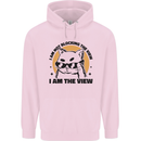 I am the View Funny Cat Mens 80% Cotton Hoodie Light Pink