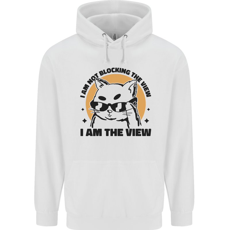 I am the View Funny Cat Mens 80% Cotton Hoodie White