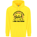 I am the View Funny Cat Mens 80% Cotton Hoodie Yellow
