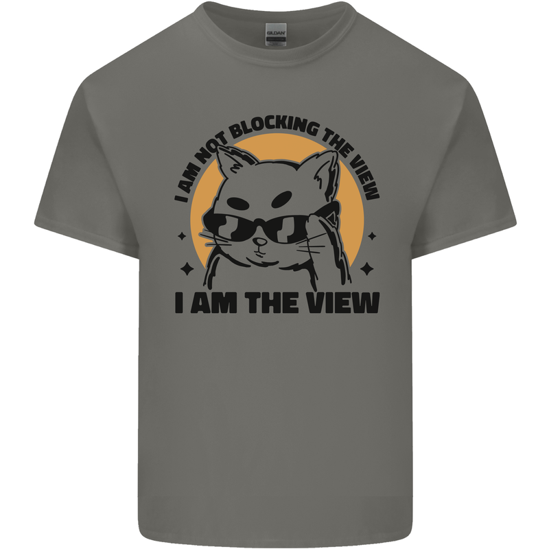 I am the View Funny Cat Mens Cotton T-Shirt Tee Top Charcoal