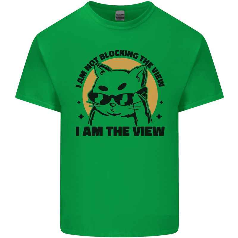 I am the View Funny Cat Mens Cotton T-Shirt Tee Top Irish Green