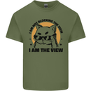 I am the View Funny Cat Mens Cotton T-Shirt Tee Top Military Green