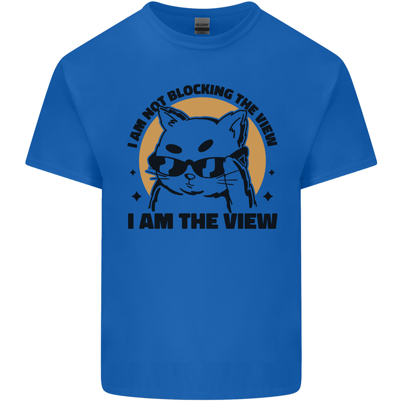 I am the View Funny Cat Mens Cotton T-Shirt Tee Top Royal Blue
