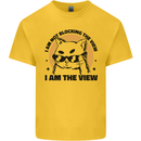 I am the View Funny Cat Mens Cotton T-Shirt Tee Top Yellow
