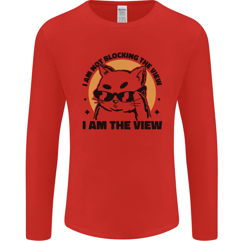 I am the View Funny Cat Mens Long Sleeve T-Shirt Red