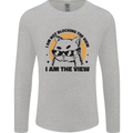 I am the View Funny Cat Mens Long Sleeve T-Shirt Sports Grey