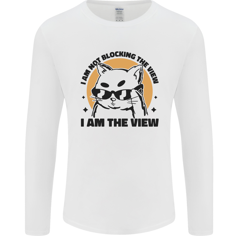 I am the View Funny Cat Mens Long Sleeve T-Shirt White