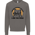 I am the View Funny Cat Mens Sweatshirt Jumper Charcoal