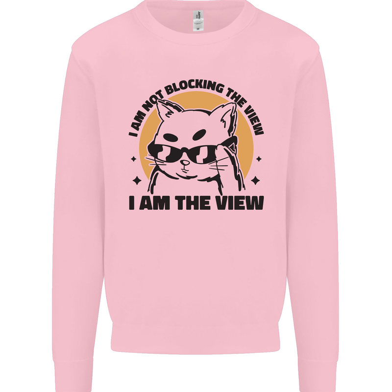 I am the View Funny Cat Mens Sweatshirt Jumper Light Pink