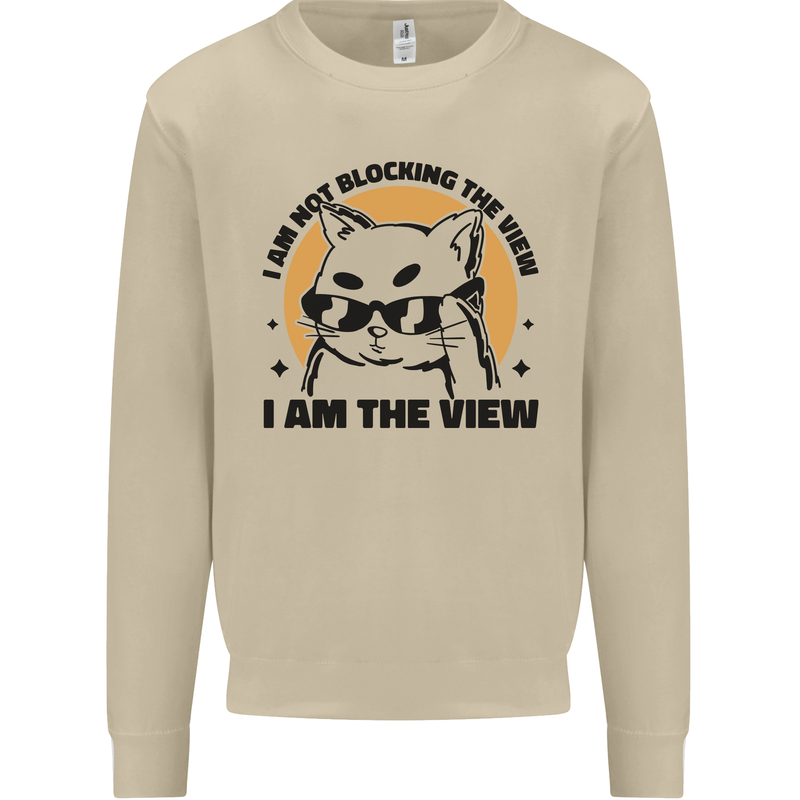 I am the View Funny Cat Mens Sweatshirt Jumper Sand