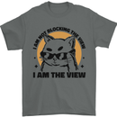 I am the View Funny Cat Mens T-Shirt 100% Cotton Charcoal