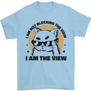 I am the View Funny Cat Mens T-Shirt 100% Cotton Light Blue