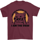 I am the View Funny Cat Mens T-Shirt 100% Cotton Maroon