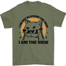 I am the View Funny Cat Mens T-Shirt 100% Cotton Military Green