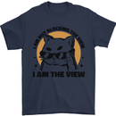 I am the View Funny Cat Mens T-Shirt 100% Cotton Navy Blue