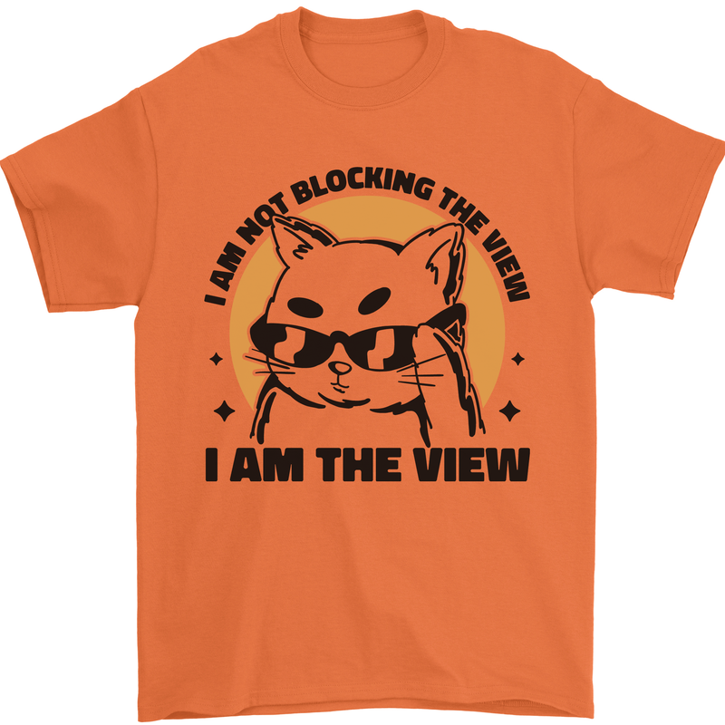 I am the View Funny Cat Mens T-Shirt 100% Cotton Orange